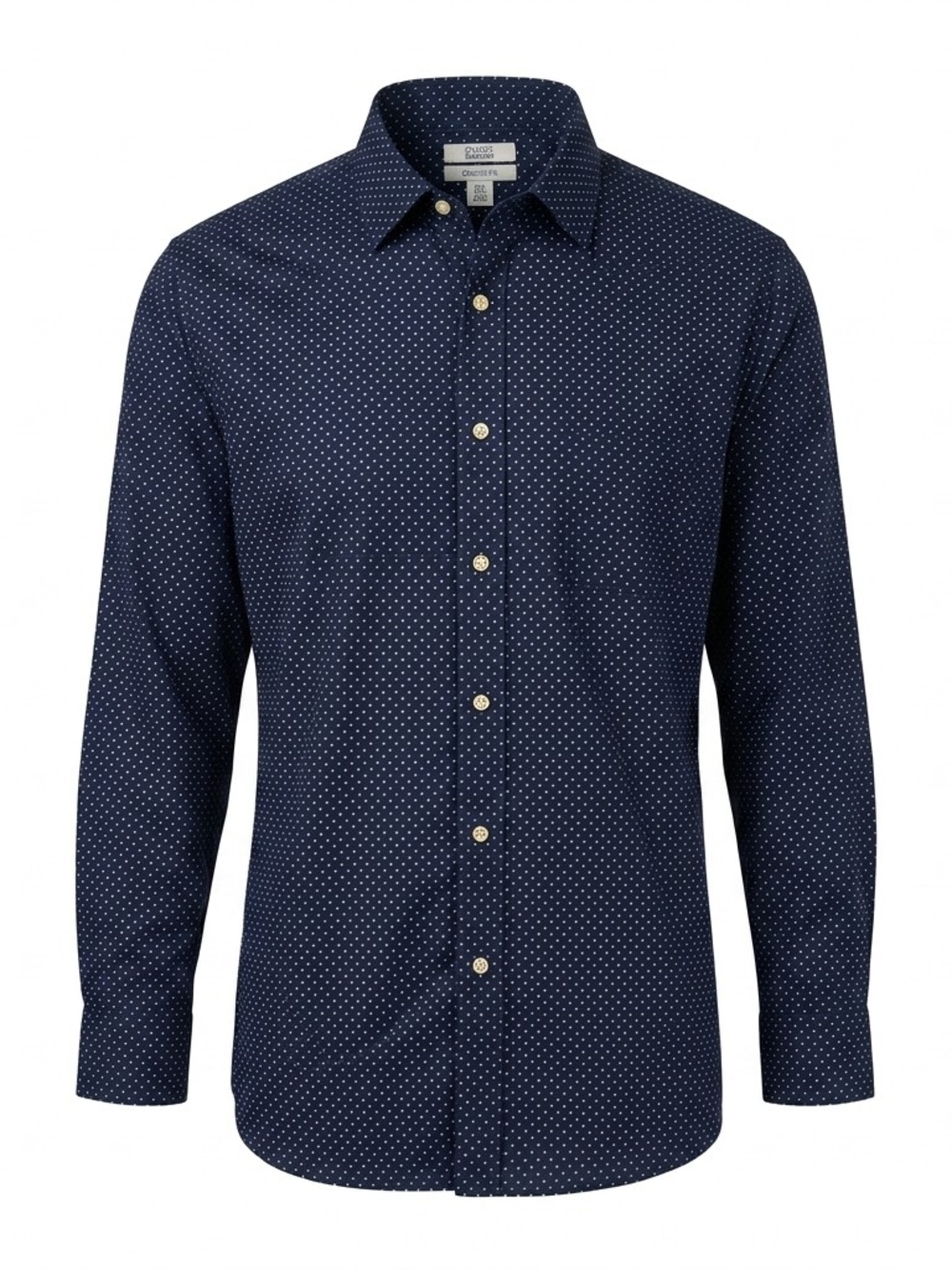 Croft & Barrow Men's Navy Dotted Dress Shirt 2XL Classic Fit
